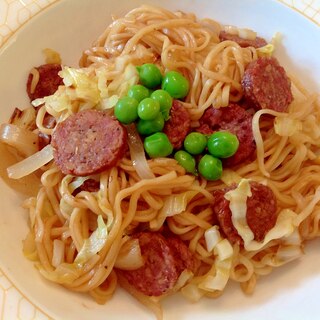 キャベツとチョリソーの焼きそば